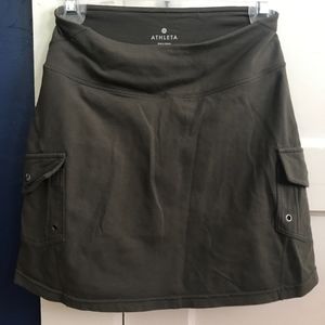 Army green athleta athletic skirt